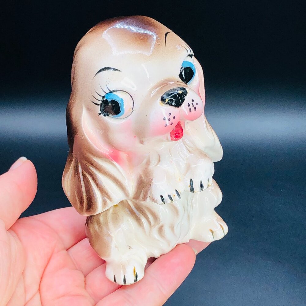 Vintage Bradley Japan Cocker Spaniel Puppy Dog Figurine Midcentury Kitsch Decor